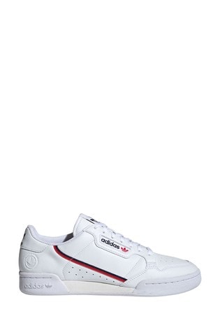 white & red continental 80 trainers