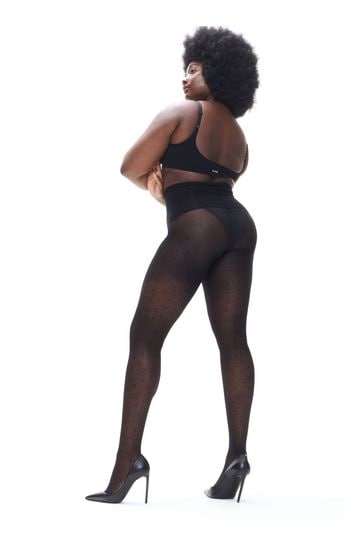 Black seamless pantyhose top