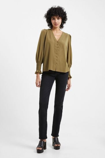French Connection Crepe V-Neck Blouse
