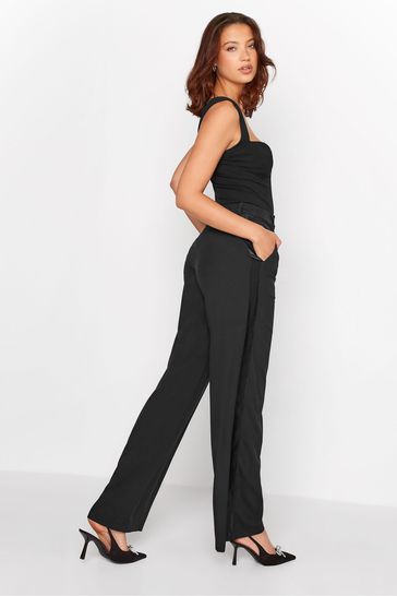 Buy Long Tall Sally Black Wide Leg Tuxedo Trousers from Next USA