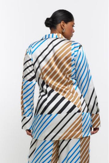 Buy River Island Blue Plus Nip Tuck Longline Shirt from Next Luxembourg