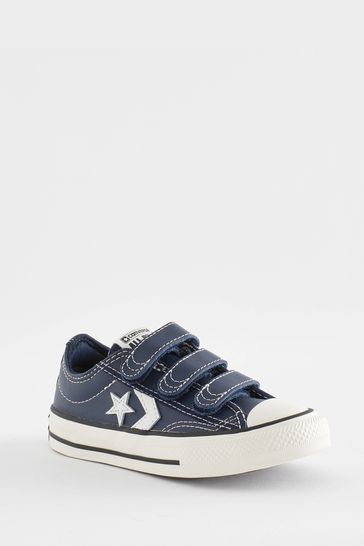 Navy converse leather clearance