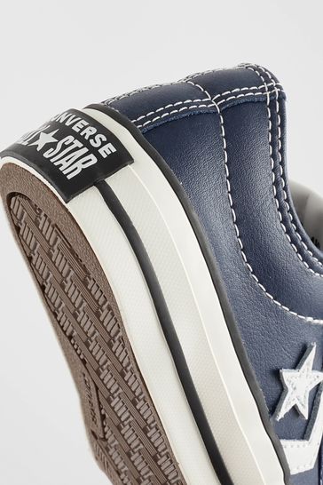 Boys navy leather converse discount