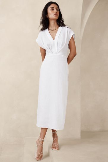 Banana republic white linen dress sale