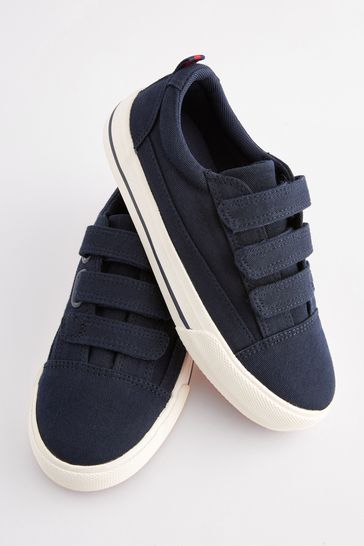 Buy Navy Blue Standard Fit (F) Strap Touch Fastening Shoes from