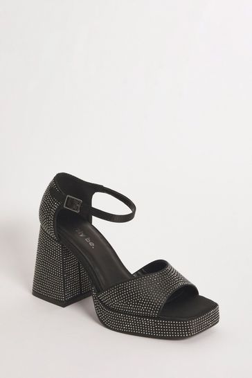 New look black platform sandals store