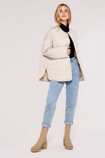 Cream sales quilted jacket