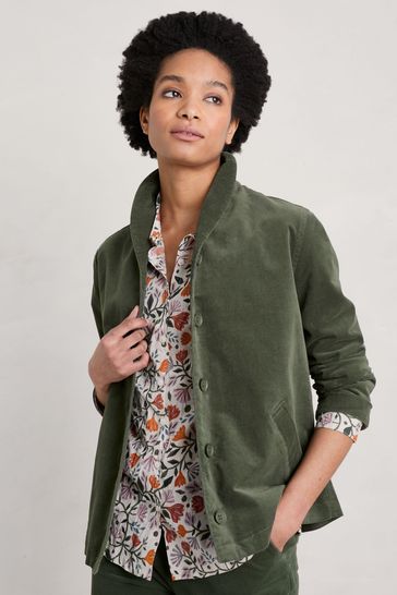 Buy Seasalt Cornwall Green Petite Brightwork Moleskin Jacket from