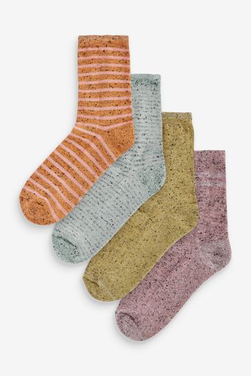 Mixed Stripe Shimmer Socks 4 Pack