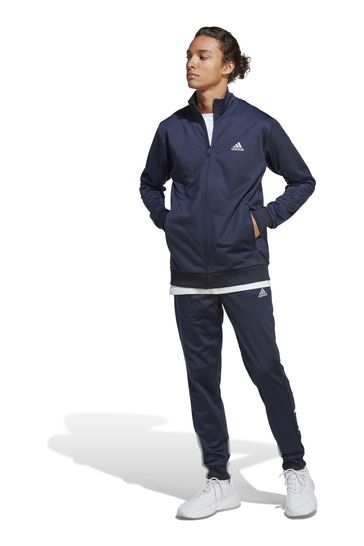 adidas Blue Sportswear Linear Logo Tricot Tracksuit