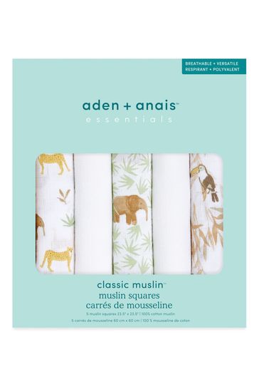 Buy aden anais Essentials Cotton Muslin Squares 5 Pack from the