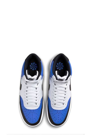 Blue white and top black nike