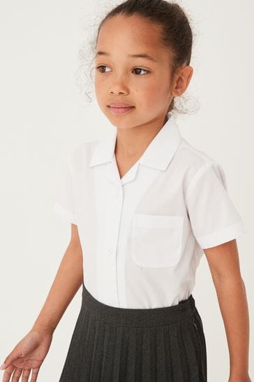 Short sleeve school shirts white online