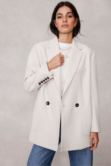 Mint Velvet Cream Oversized Easy Blazer