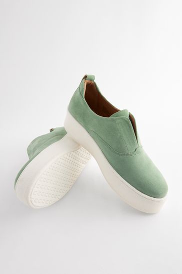 Green slip on trainers new arrivals