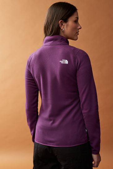 Purple fleece north face jacket best sale