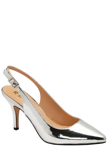 Ravel Silver Slingback  Stiletto Court Shoe