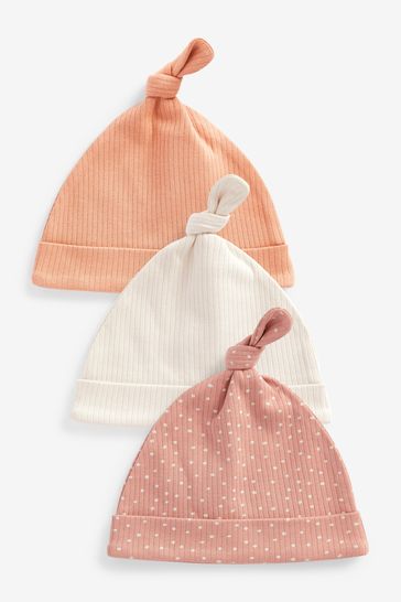 Caramel Baby Tie Top Hat 3 Packs (0-18mths)