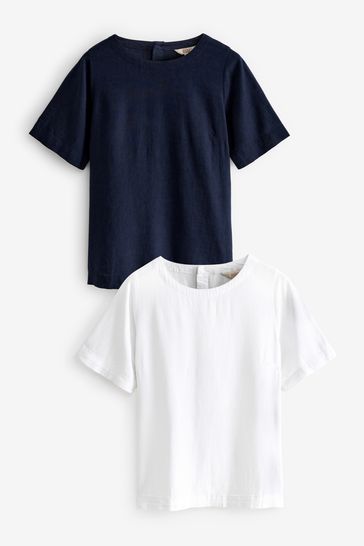 White Summer T-Shirts 2 Pack With Linen