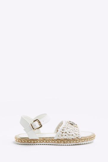 Buy River Island White Girls Woven Espadrilles from Next Luxembourg