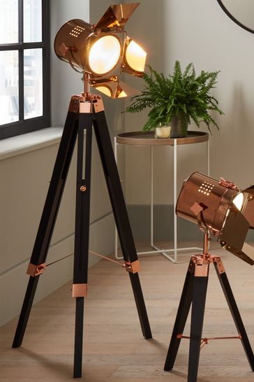 Black and copper tripod cheap floor lamp