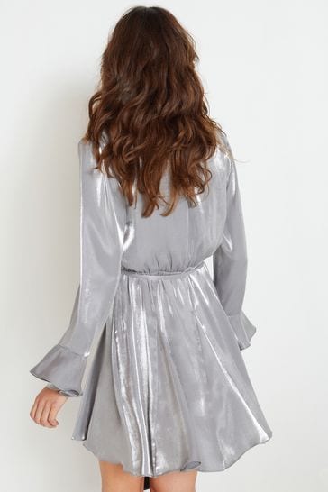 Silver metallic top skater dress