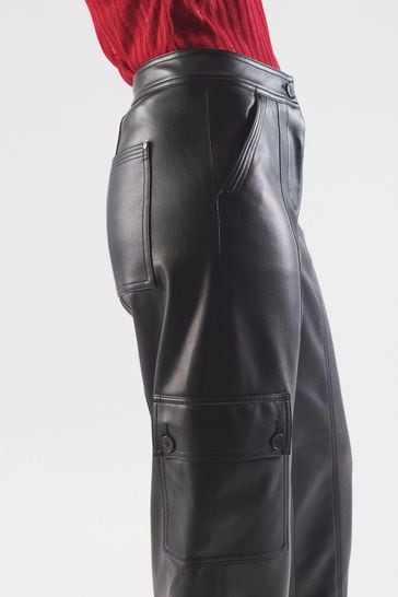 Pu on sale cargo trousers