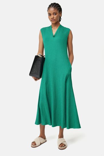 Buy Jigsaw Green Crinkle T Shirt Jersey Dress from Next Ireland