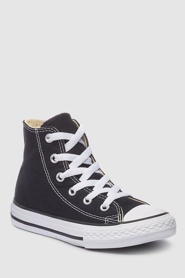 black and white high top converse junior