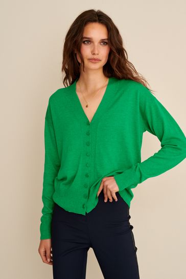 Green Button Up Cardigan
