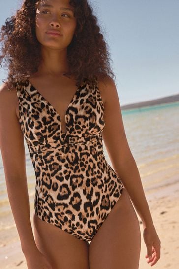 Buy Animal Plunge Tummy Shaping Control Swimsuit from Next Bahrain