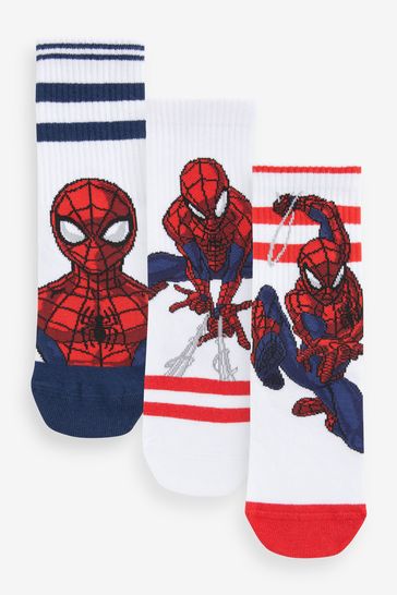 Spider-Man White Ground Ribbed Socks 3 Pack