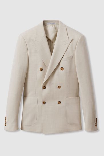Stone double breasted blazer new arrivals
