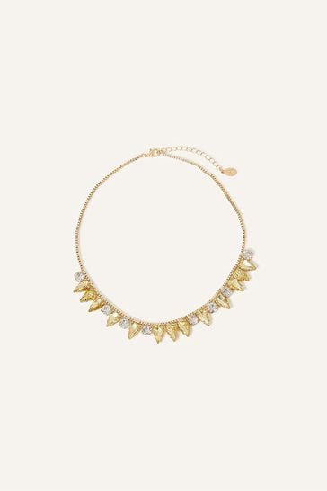Accessorize Yellow Crystal Teardrop Collar Necklace
