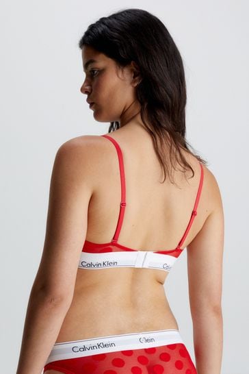 Buy Calvin Klein Red Modern Cotton Unlined Triangle Bralette from Next  Poland