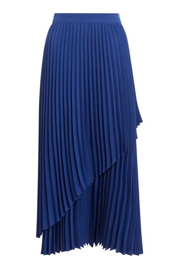 French connection blue pleated skirt shop