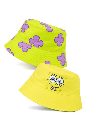 Vanilla Underground Yellow Spongebob Licensing Reversible Bucket Kids Hat