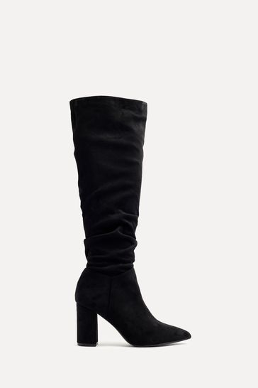 Black ruched sales boots uk