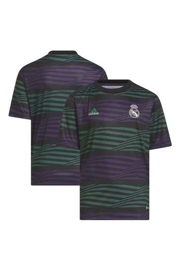 adidas Black Real Madrid Pre Match Shirt Kids