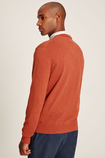 Mens orange v neck jumper hotsell