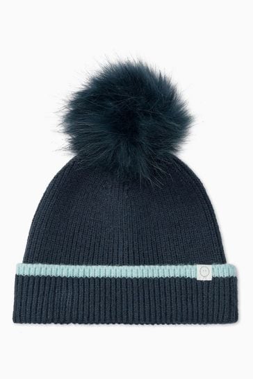 MORI Blue Fluffy Pom Pom Cosy Winter Hat