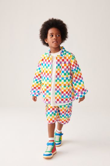 Rainbow checkerboard jacket sale