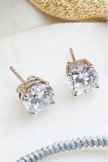 Large cubic zirconia stud earrings sale