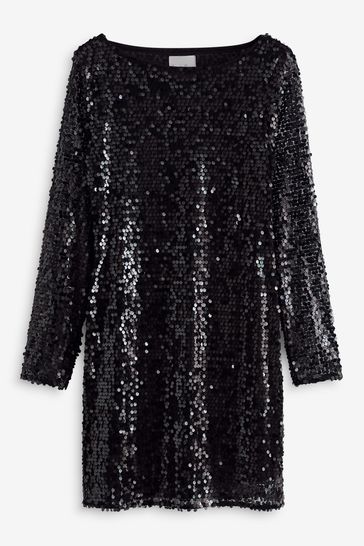 Next black sequin dress clearance