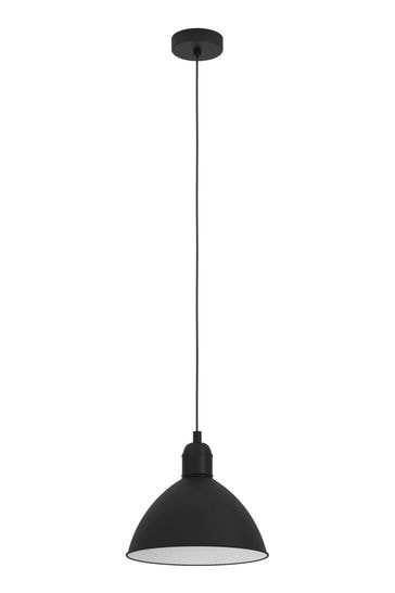 Eglo Black Priddy Domed Single Pendant Ceiling Light