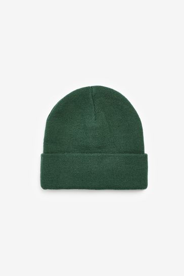 Forest Green Flat Knit Beanie Hat (3mths-16yrs)