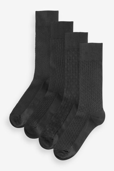 Black Texture 4 Pack Modal Signature Socks