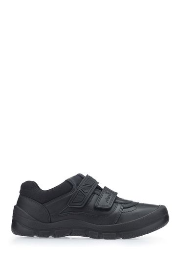 Start-Rite Rhino Warrior Riptape Black Leather School Shoes