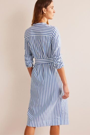 Blue and white hotsell striped shift dress