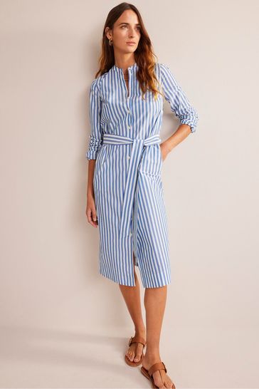 Blue and white hotsell striped shift dress